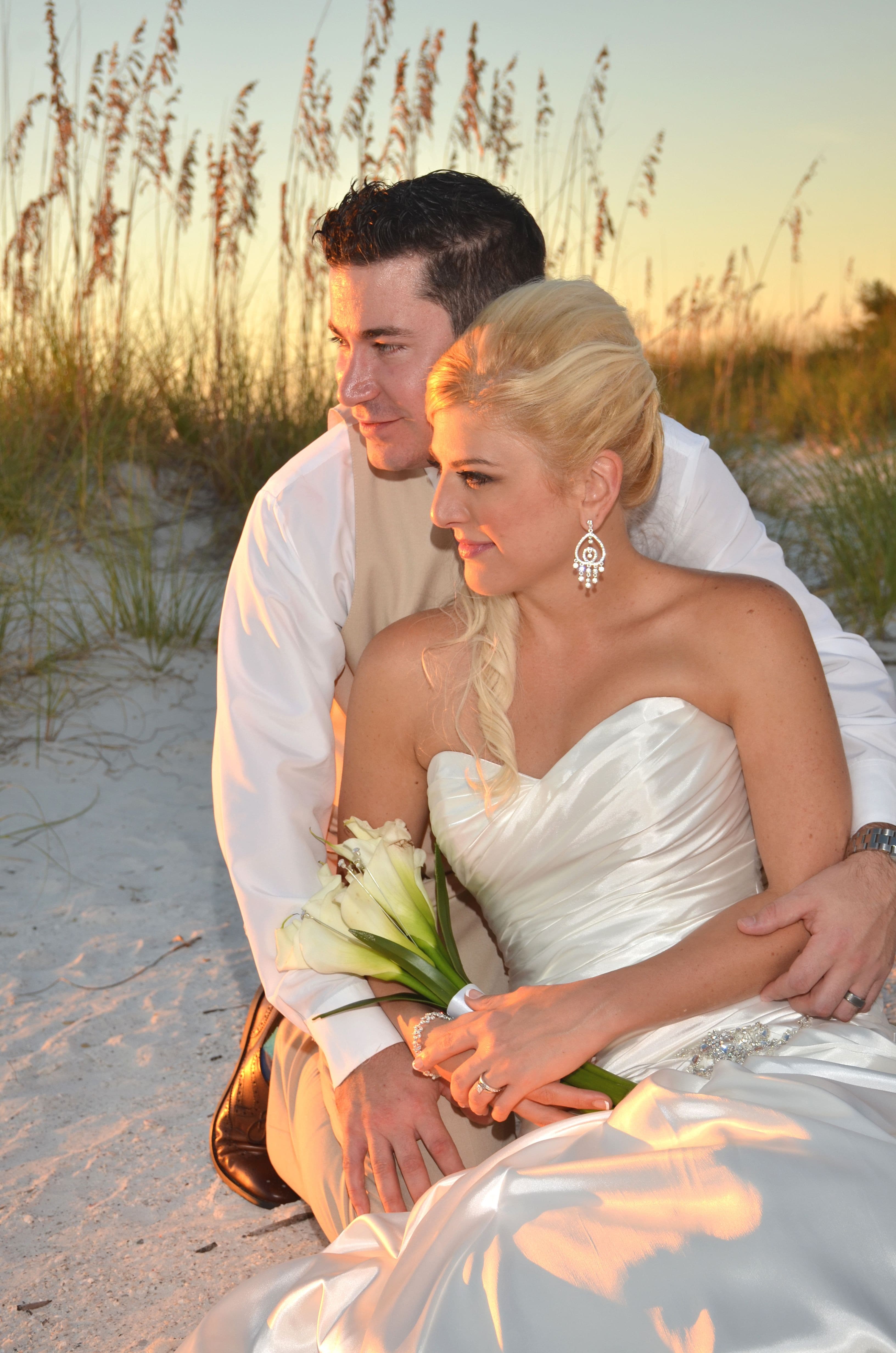 Sunset beach wedding